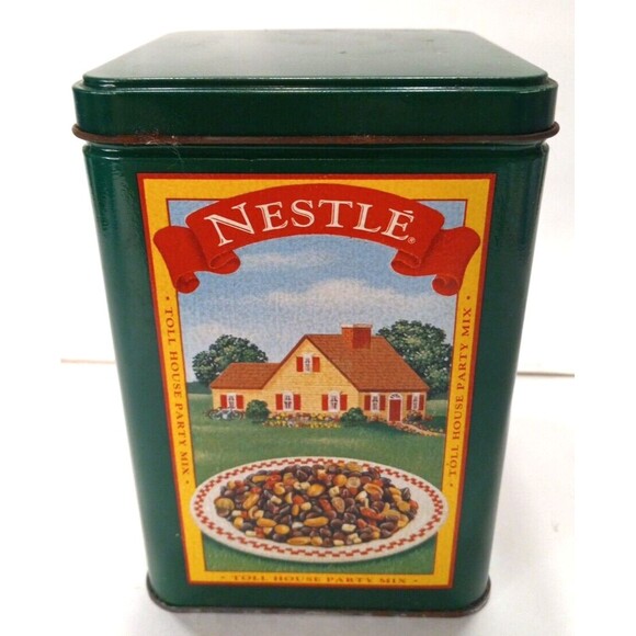 Nestle Limited Edition Tin Can Toll House Cookie Pie Mix Vintage Square Top - Picture 1 of 6